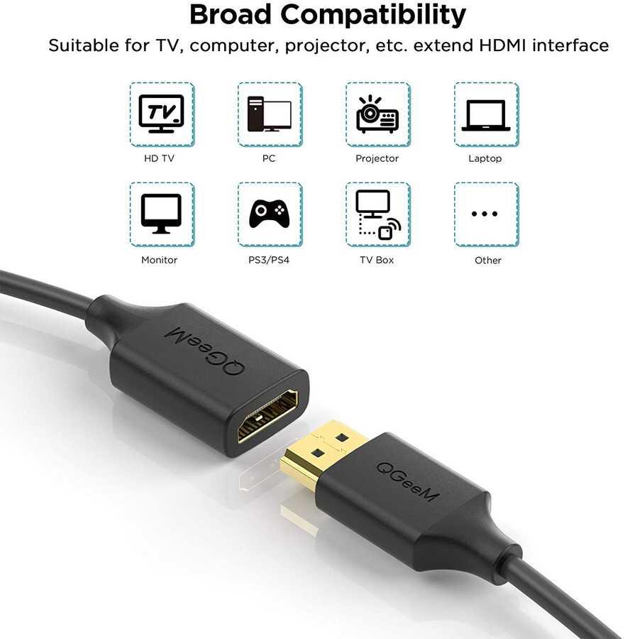 Qgeem QG-HD19 HDMI Kablo 0.91M Siyah