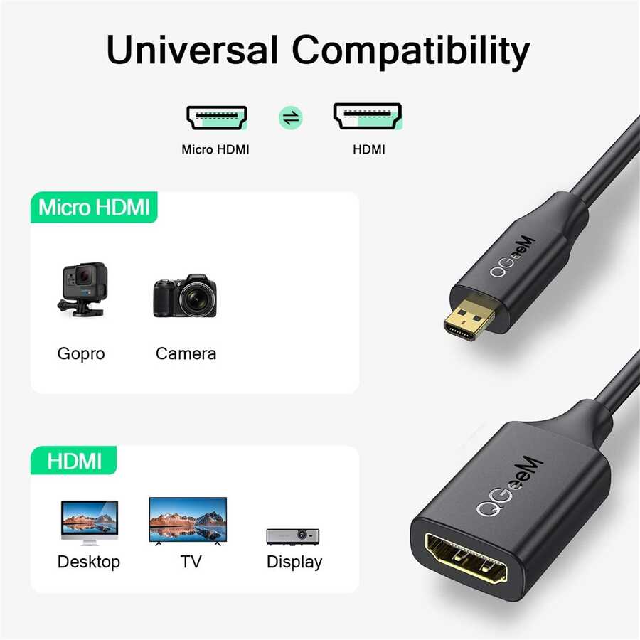 Qgeem QG-HD21 Micro HDMI Kablo Siyah