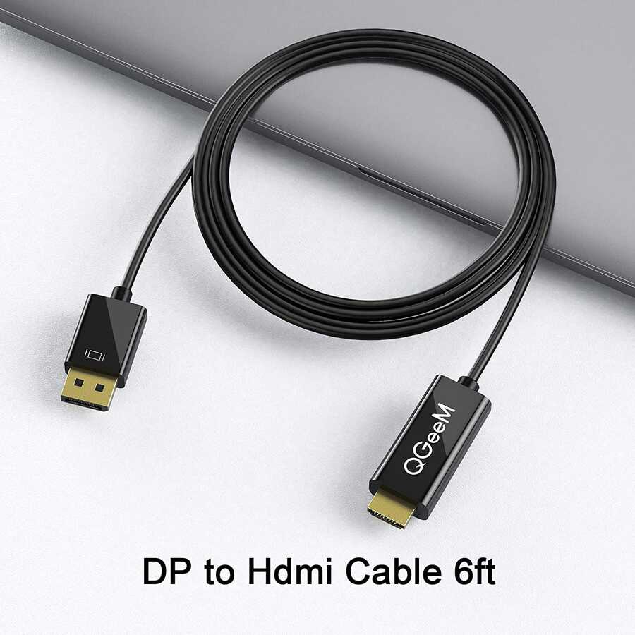 Qgeem QG-HD22 Display Port To HDMI Kablo Siyah