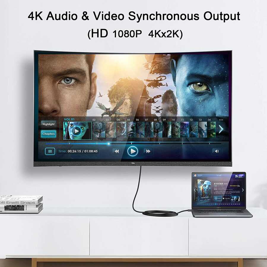 Qgeem QG-HD23 Mini Display Port To HDMI Kablo Siyah