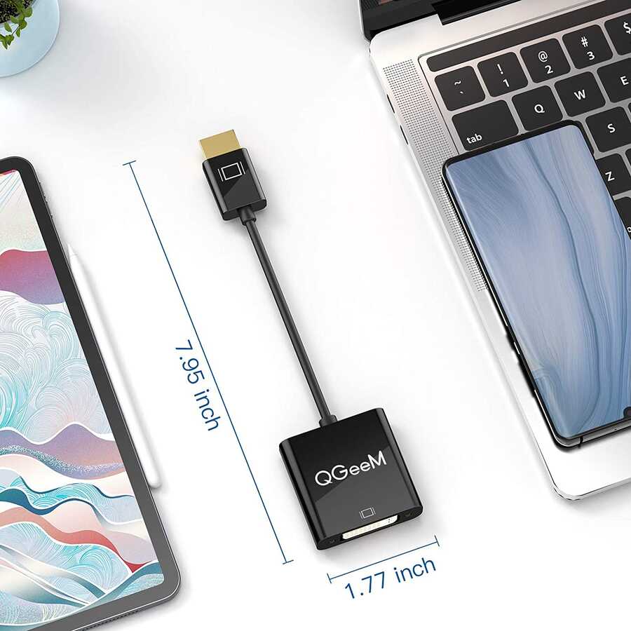 Qgeem QG-HD24 DVI To Display Port Dönüştürücü Siyah