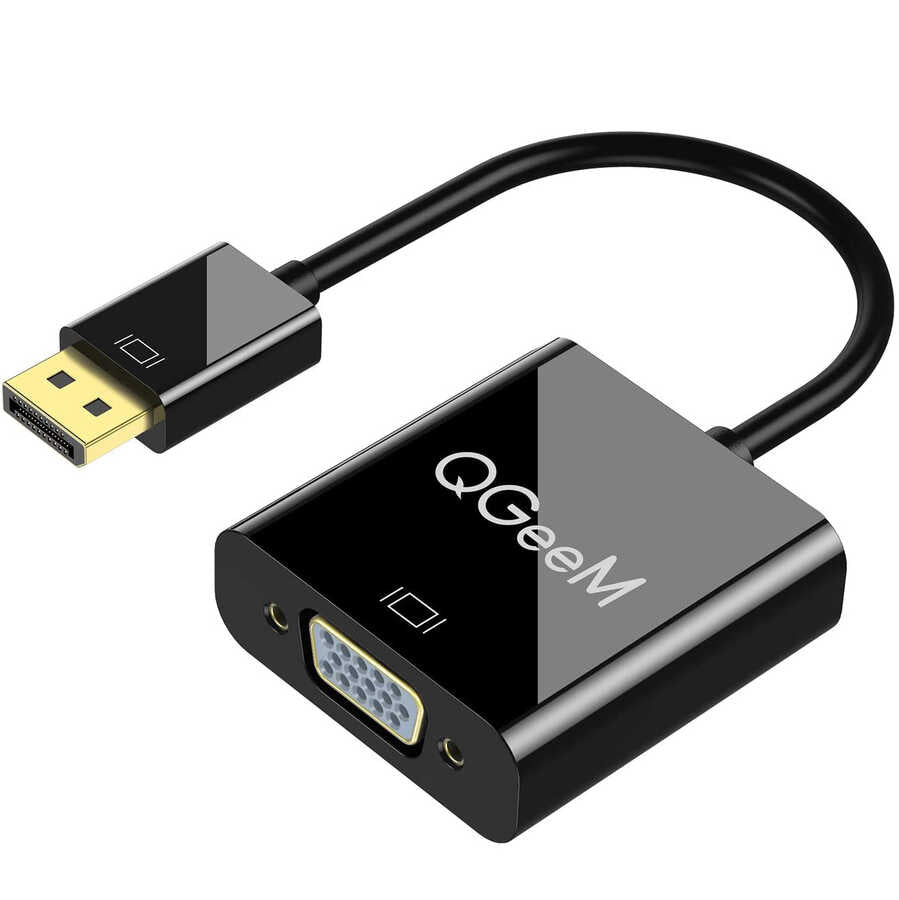 Qgeem QG-HD25 VGA To Display Port Dönüştürücü Siyah