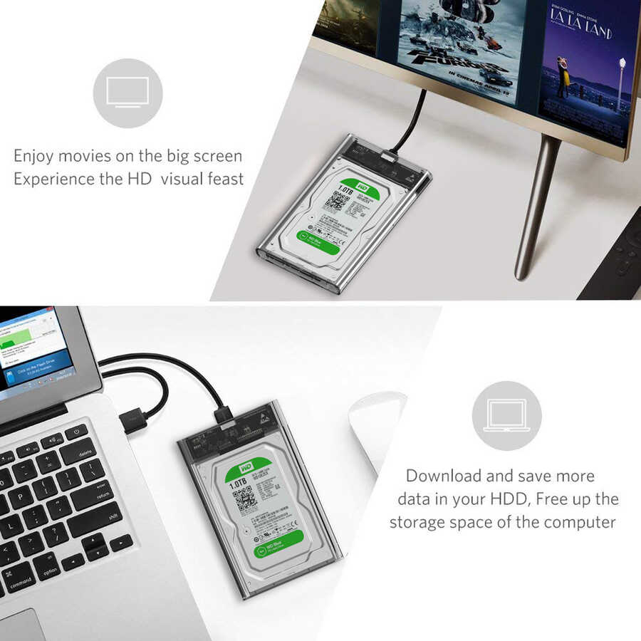 Qgeem QG-ST04 Sata Harddisk Veri Aktarım Kutusu Siyah