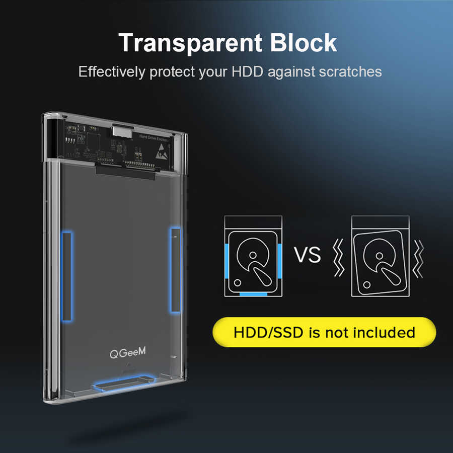 Qgeem QG-ST04 Sata Harddisk Veri Aktarım Kutusu Siyah