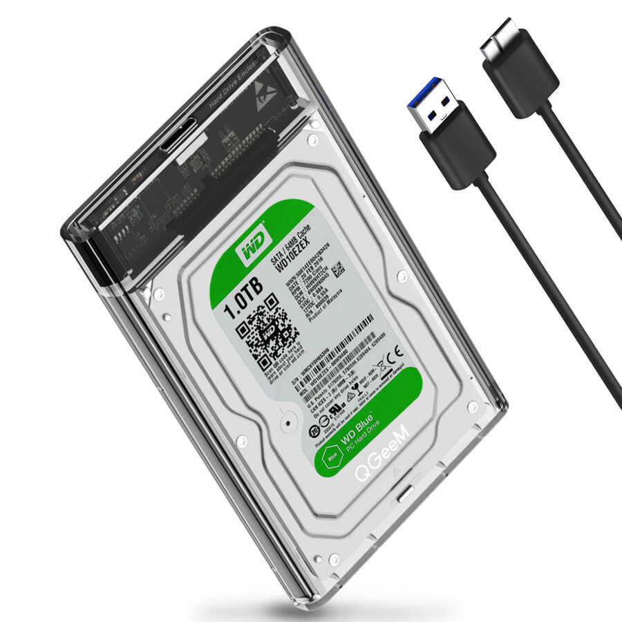 Qgeem QG-ST04 Sata Harddisk Veri Aktarım Kutusu Siyah