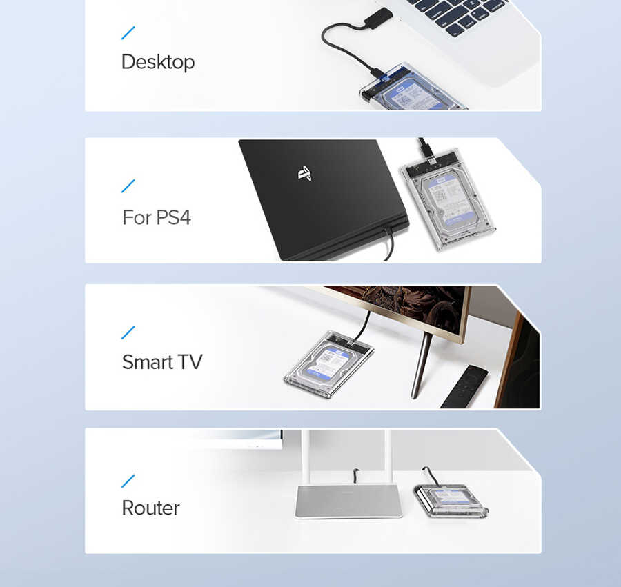 Qgeem QG-ST05 2.5 inç Sata Harddisk Veri Aktarım Kutusu Siyah