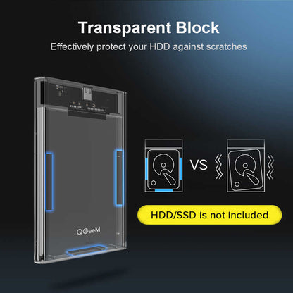 Qgeem QG-ST05 2.5 inç Sata Harddisk Veri Aktarım Kutusu Siyah