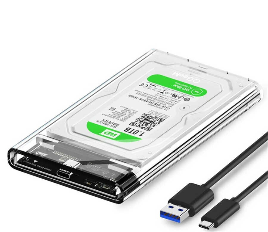 Qgeem QG-ST05 2.5 inç Sata Harddisk Veri Aktarım Kutusu Siyah