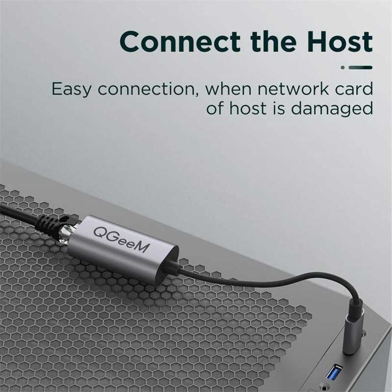 Qgeem QG-UA05 Usb To RJ45 Dönüştürücü Siyah