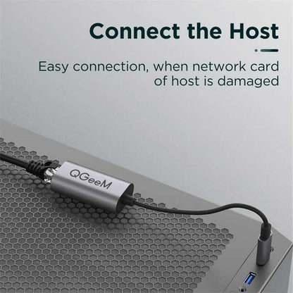 Qgeem QG-UA05 Usb To RJ45 Dönüştürücü Siyah