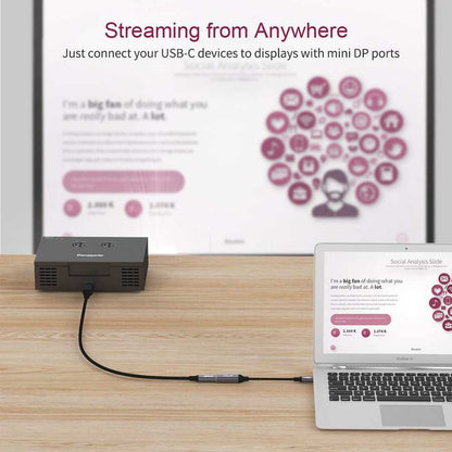 Qgeem QG-UA08 Type-C To Mini Display Dönüştürücü Siyah