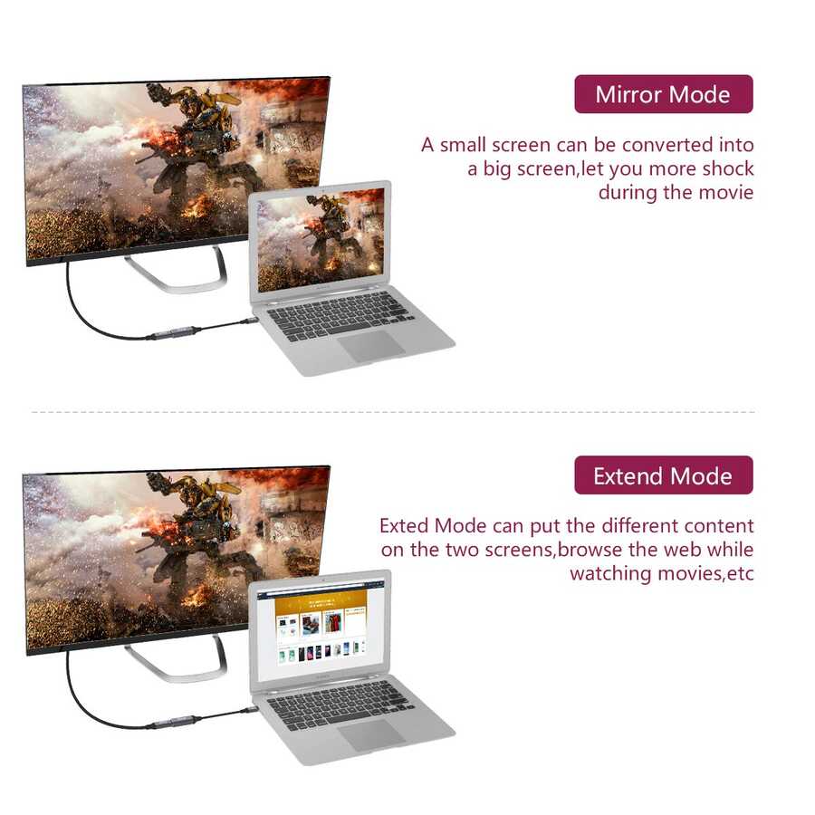 Qgeem QG-UA08 Type-C To Mini Display Dönüştürücü Siyah