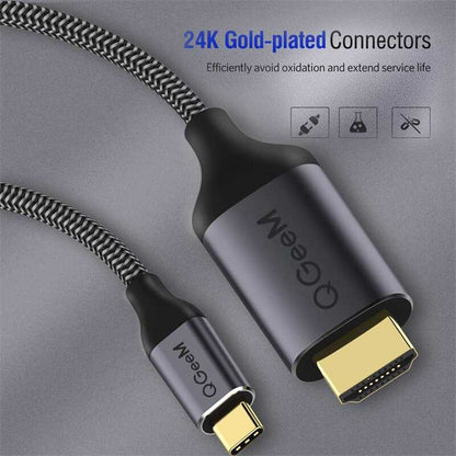 Qgeem QG-UA09 Type-C To HDMI Kablo 3M Siyah