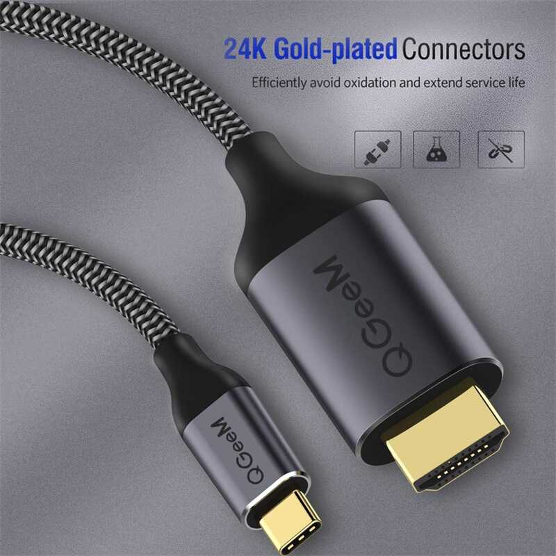Qgeem QG-UA09 Type-C To HDMI Kablo Siyah