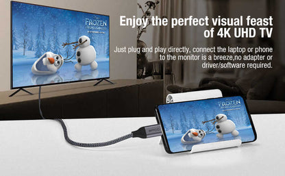 Qgeem QG-UA09 Type-C To HDMI Kablo Siyah