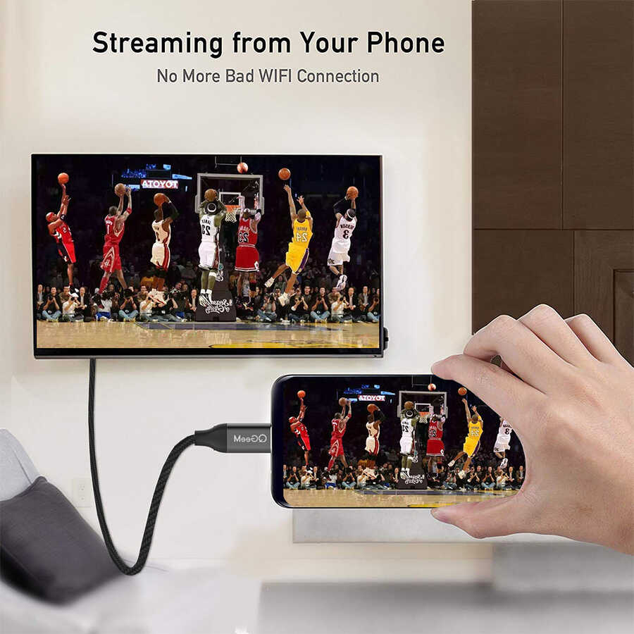 Qgeem QG-UA10 Type-C To HDMI Kablo Siyah