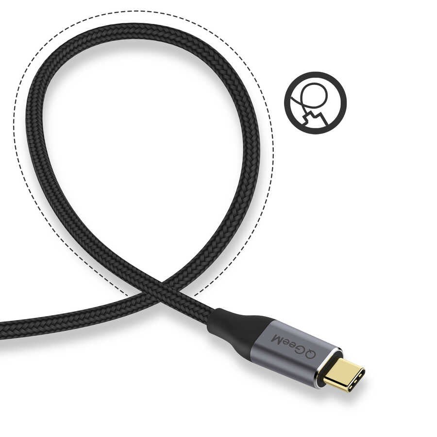 Qgeem QG-UA10 Type-C To HDMI Kablo Siyah