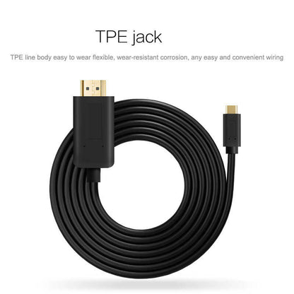 Qgeem QG-UA11 Type-C To HDMI Kablo 3M Siyah