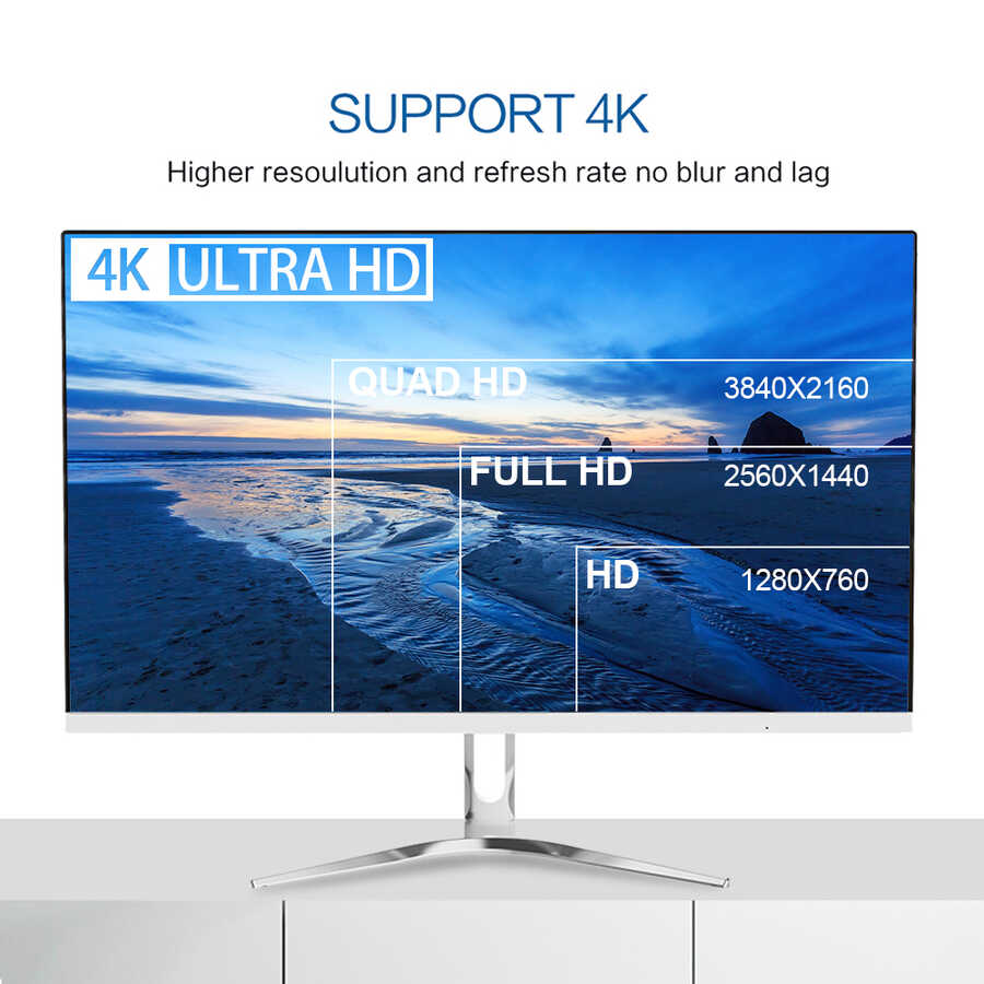 Qgeem QG-UA12 Type-C To HDMI 2 in 1 Kablo Siyah