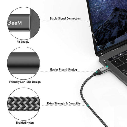 Qgeem QG-UA13 Type-C To Display Port Kablo Siyah