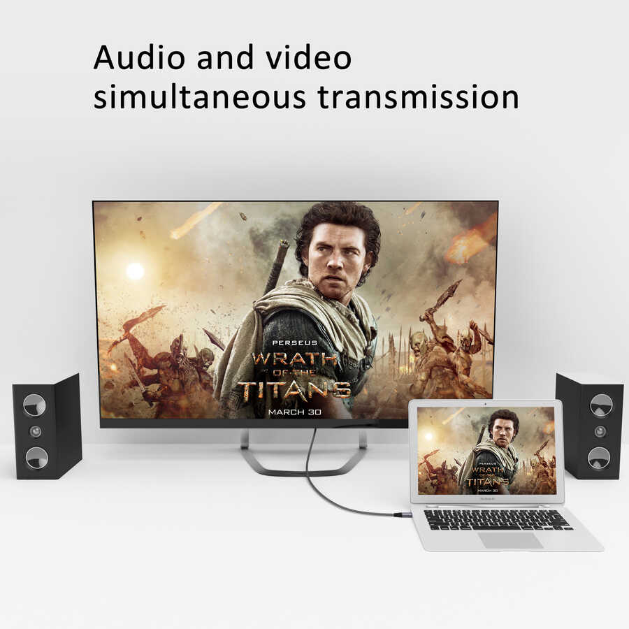 Qgeem QG-UA13 Type-C To Display Port Kablo Siyah