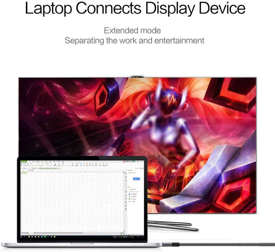 Qgeem QG-UA14 Type-C To Mini Display Port Kablo Siyah