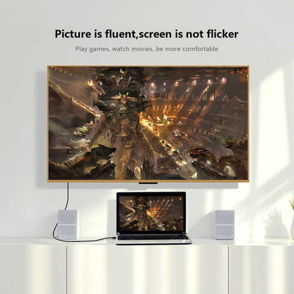 Qgeem QG-UA17 Type-C to VGA Adaptörü Yüksek Çözünürlüklü Dönüştürücü Kablo 1080p 60Hz 3 metre Siyah