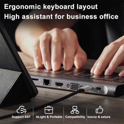 Qgeem QG-UH-11-2 Type-C Hub Klavye Siyah