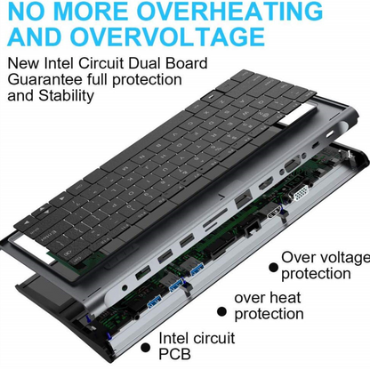 Qgeem QG-UH-11-2 Type-C Hub Klavye Siyah
