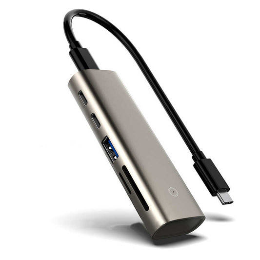 Qgeem QG-UH05 6 İn 1 Type-C Hub 22 Cm Gri