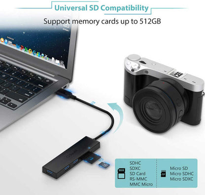 Qgeem QG-UH05 Usb Hub 0.8M Siyah