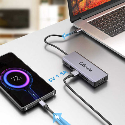 Qgeem QG-UH09 9 in 1 Usb Hub Gri
