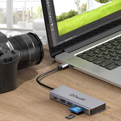 Qgeem QG-UH09 9 in 1 Usb Hub Gri