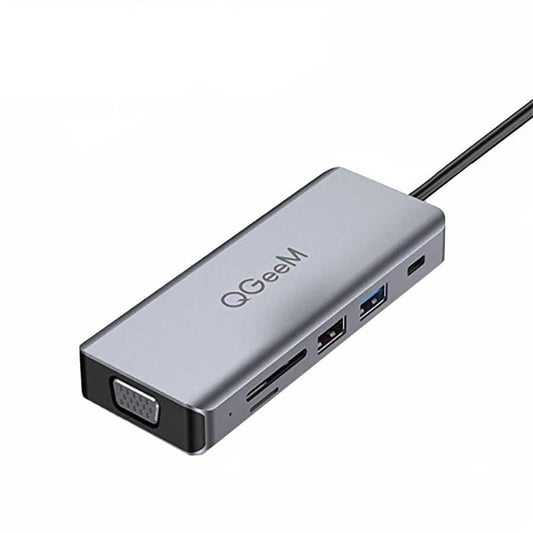 Qgeem QG-UH09 9 in 1 Usb Hub Gri