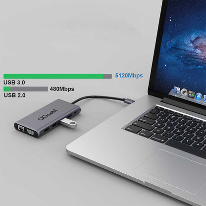 Qgeem QG-UH12-V 12 in 1 Usb Hub Gri