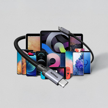 Qgeem QG03 Type-C to Type-C PD 40G 8K@60Hz Data Kablosu 240W 2M Gri