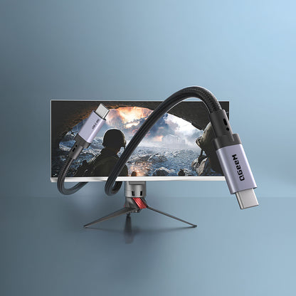 Qgeem QG03 Type-C to Type-C PD 40G 8K@60Hz Data Kablosu 240W 2M Gri