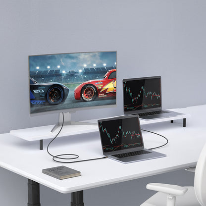 Qgeem QG04 Dijital LED Göstergeli Type-C to Type-C PD 40G 8K@60Hz Data Kablosu 240W 1M Siyah