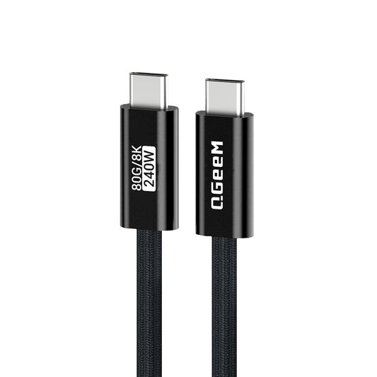 Qgeem QG05 Type-C to Type-C USB5 PD Data Kablosu 240W 80Gbps 8K@60Hz 1.2 Metre