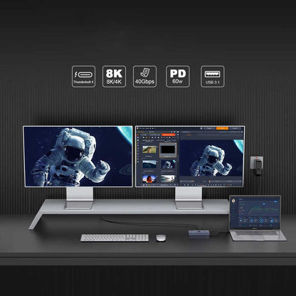 Qgeem T4803 Thunderbolt 4 Mini Dock Gri