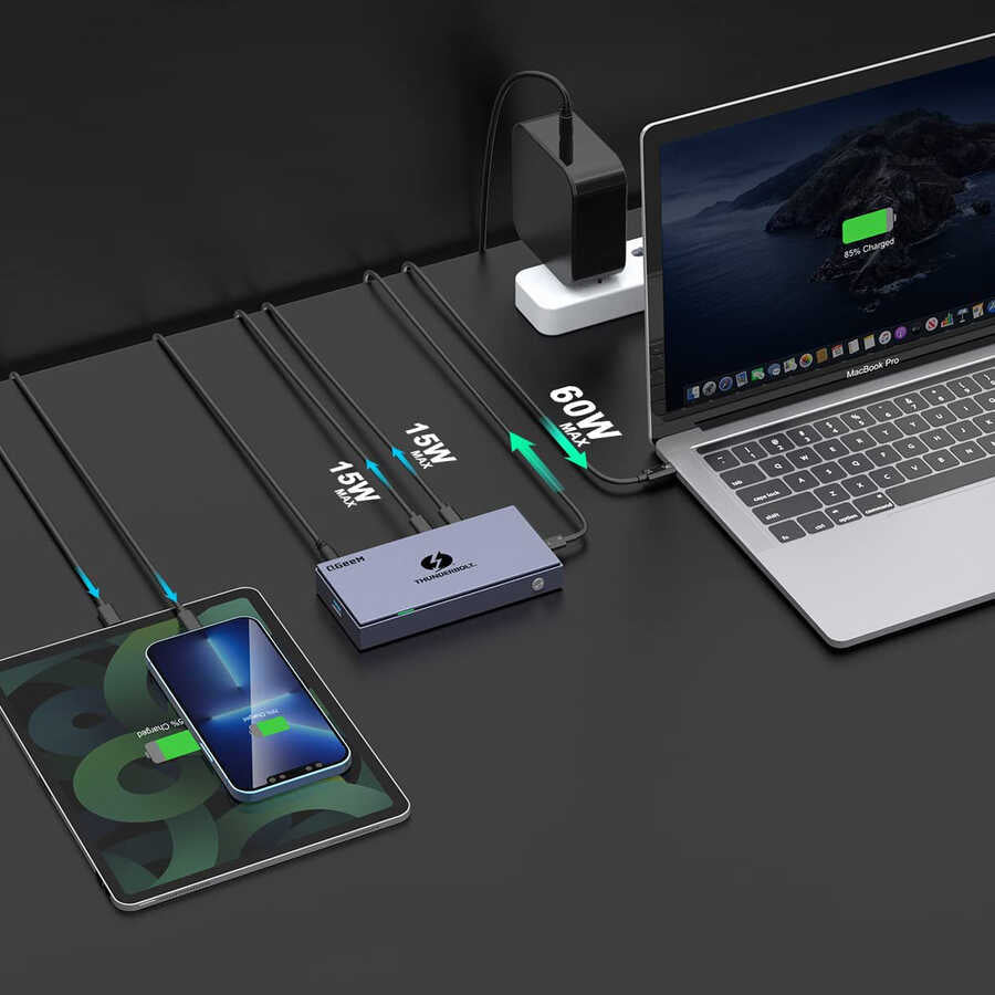 Qgeem T4803 Thunderbolt 4 Mini Dock Gri