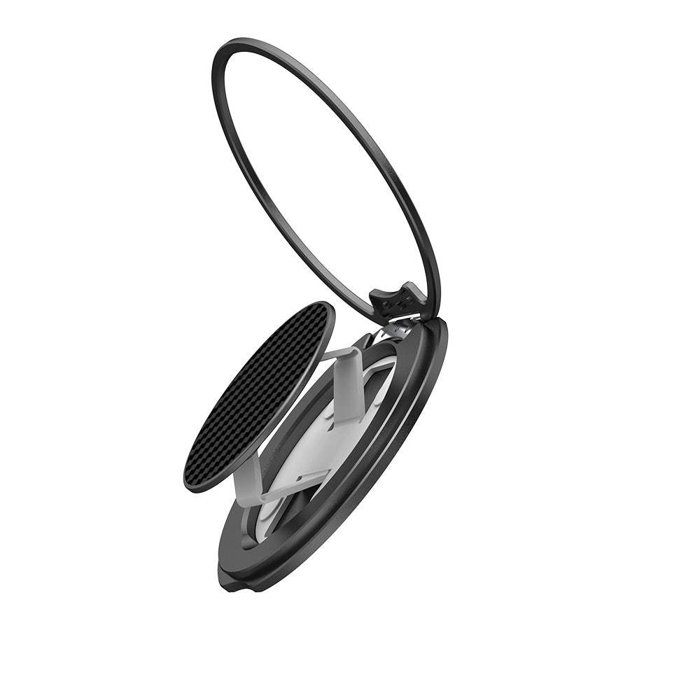 Raptic Defeme FreeFlow 360 Derece Dönebilen Karbon Fiber Tasarımlı Parmak Ring Stand Siyah-Gri