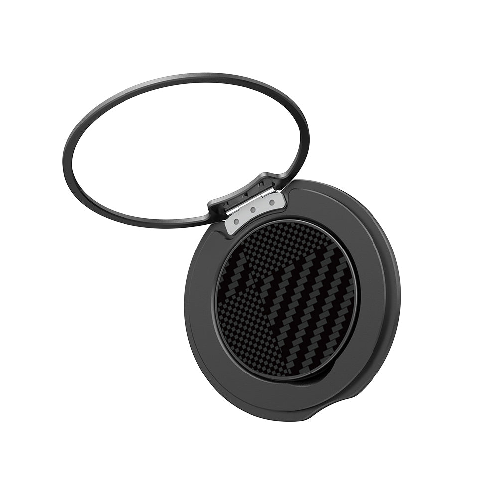 Raptic Defeme FreeFlow 360 Derece Dönebilen Karbon Fiber Tasarımlı Parmak Ring Stand Kırmızı-Sarı