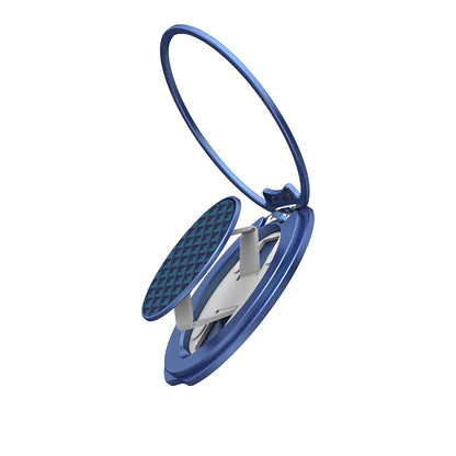 Raptic Defeme FreeFlow 360 Derece Dönebilen Karbon Fiber Tasarımlı Parmak Ring Stand Mavi