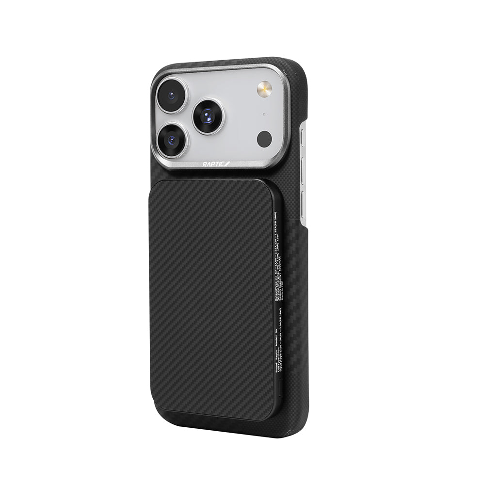 Raptic S4 Aramid-Skin M-safe Şarj Özellikli Ultra İnce 600D Powerbank 15W 5000mAh Siyah