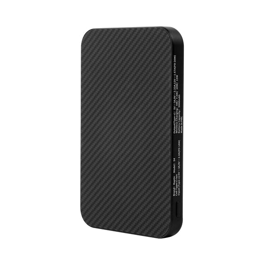 Raptic S4 Aramid-Skin M-safe Şarj Özellikli Ultra İnce 600D Powerbank 15W 5000mAh Siyah