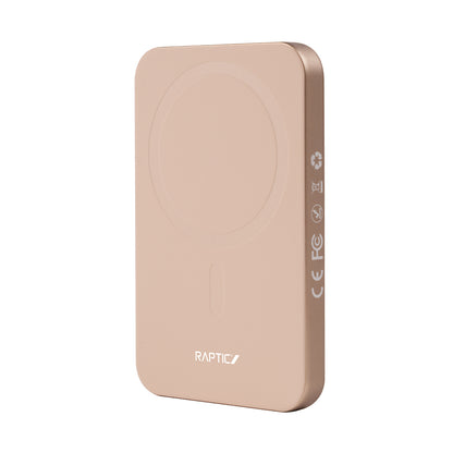 Raptic S4 Aramid-Skin M-safe Şarj Özellikli Ultra İnce Powerbank 15W 5000mAh Kahverengi