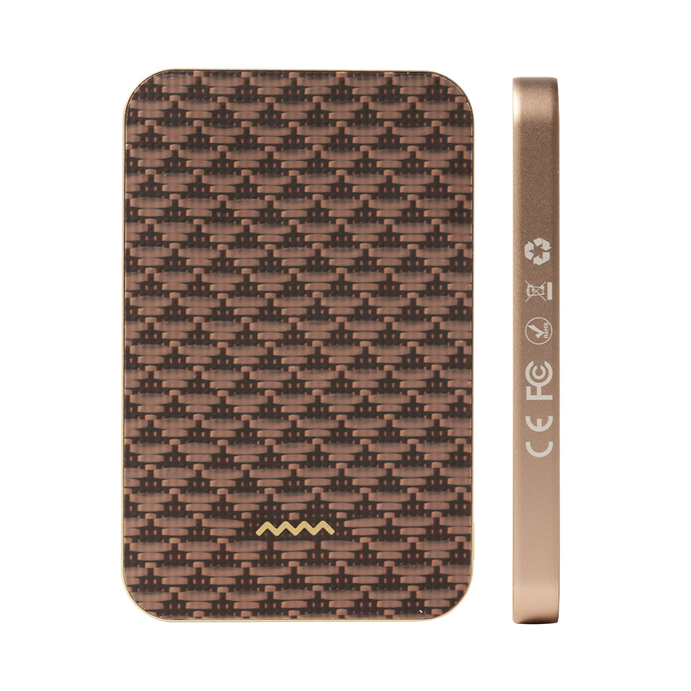 Raptic S4 Aramid-Skin M-safe Şarj Özellikli Ultra İnce Powerbank 15W 5000mAh Kahverengi