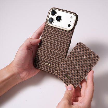 Raptic S4 Aramid-Skin M-safe Şarj Özellikli Ultra İnce Powerbank 15W 5000mAh Kahverengi