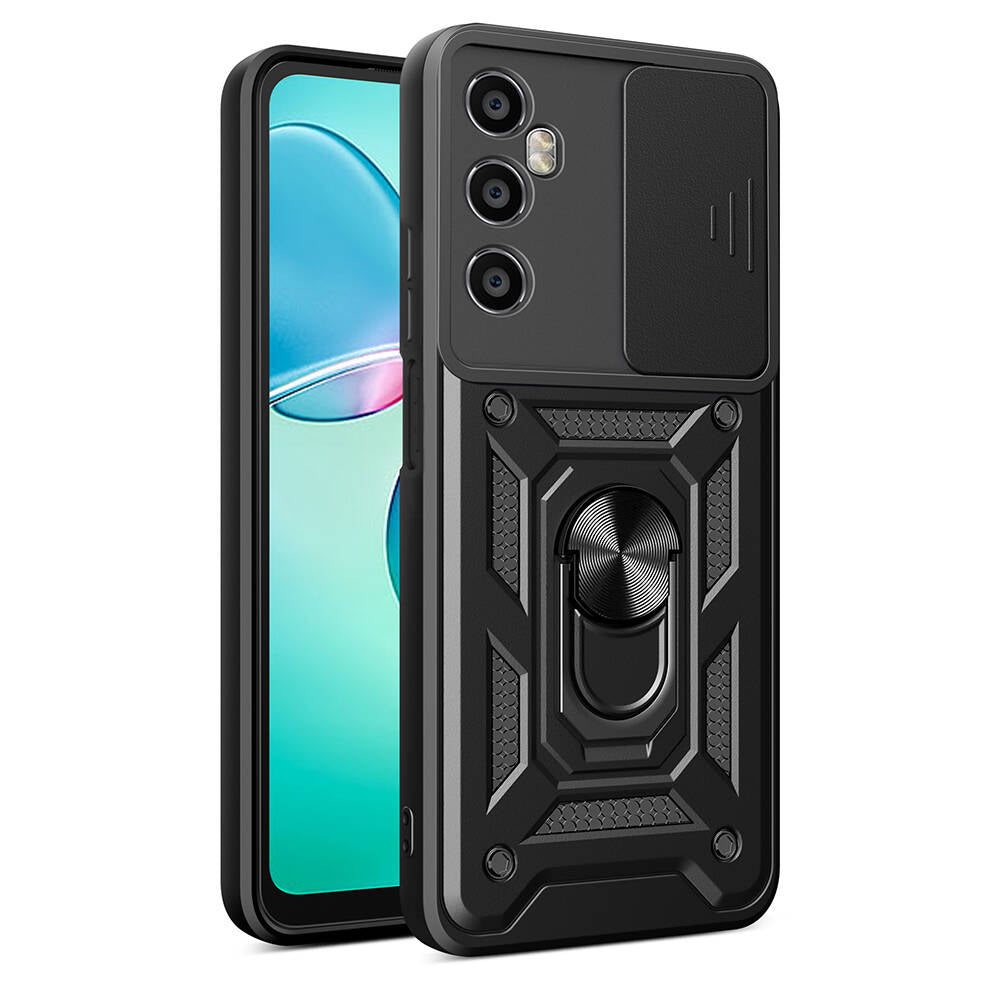 Realme C65 4G Kılıf Magnetik Standlı Kamera Korumalı Zore Sürgülü Vega Kapak